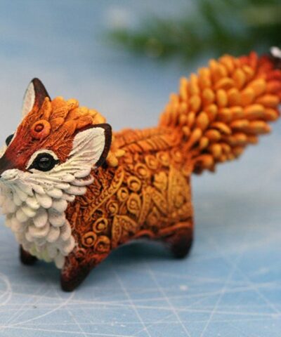 Cute Fox Resin Handicraft Decorations